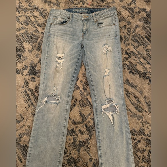 American Eagle Distressed Mid-High Rise Stretch Skinny Jeans: 10 - Picture 3 of 7